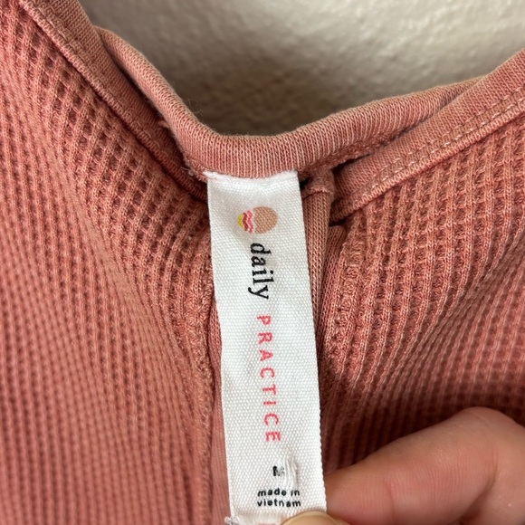 Anthropologie Daily Practice Waffle Knit Button Down Dress In Pink Womens Sz M - Picture 3 of 7